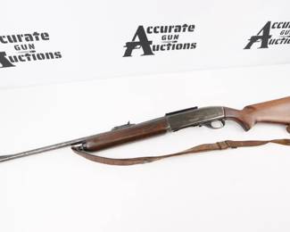 Make: REMINGTON
Model: Woodsmaster 740
Caliber: .30-06 SPRG
Action: Semi
Barrel: 22
Bore: Shiny
Serial # 233385
Condition: Very good
One of the more powerful centerfire rifles is a Remington Model 740 Woodsmaster, chambered for the .30-06 Springfield cartridge and features a 22 inch barrel. This Rifle is showing some rust on the barrel but is in overall very Good condition showing normal signs of use and wear.This Rifle is sold without a mag.