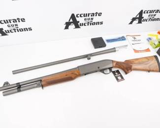 Make: Saricam
Model: SS-2
Caliber: 12GA
Action: Semi
Barrel: 18.5
Bore: Minty
Serial # 694-H23YT-6054
Condition: NEW
Buy one, get one free? That is almost the case with this shotgun. Ready for the woods or the range; this New in the box Saricam SS-2 is decked out in a beautiful Gray Cerakote and wlalnut finish outfitted with a stainless receiver and 18" barrel. It also has a blued 28" included in the box that can easily be interchanged based on application. This tube-fed semi-auto shotgun features a 18.5” barrel, adjustable front sight, and a trigger guard safety. As with all Saricam shotguns, this firearm comes with eyes and ears and a 1 year manufacturers warranty. 
