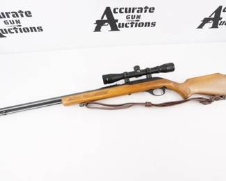 Make: MARLIN
Model: Glenfield Model 60
Caliber: .22 LR
Action: Semi
Barrel: 22
Bore: Frosty
Serial # 23516997
Condition: Very Good
The Marlin Model 60, also known as the Marlin Glenfield Model 60, is a semi-automatic rifle that fires the .22 LR rimfire cartridge from a 22 inch JM barrel. This Rifle is paired with a swift scope. This Rifle is in very Good condition showing normal signs of use and wear.