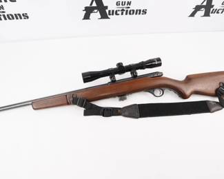 Make: O.F Mossberg & Sons
Model: 152
Caliber: .22 LR
Action: Semi
Barrel: 18
Bore: Bright
Serial # NSN
Condition: Very Good
The Mossberg Model 152 was manufactured from about 1948-1952. The Model 152 was a semiautomatic .22 caliber carbine with an 18"" barrel that used a rear peep sight & military-type front sight and had a 7-shot detachable box magazine. The stock was Monte Carlo styled with a pistol grip and included a forearm that hinged down to act like a hand grip. This Rifle is paired with a Tasco 4x32 Scope and is in Very Good condition showing normal signs of use and wear.