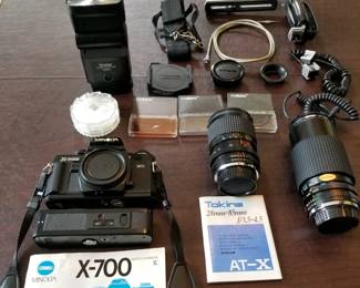 Minolta X-700 35mm camera, lenses & accessories