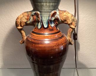 Vintage elephant handled vase