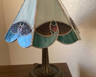Vintage leaded glass lamp