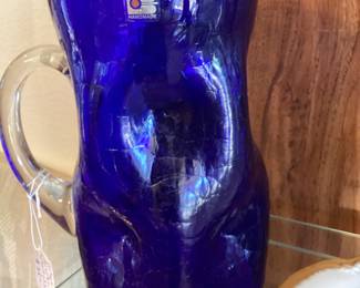 Blenko Cobalt blue pitcher