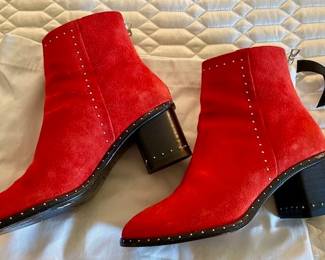Rag and Bone Red Suede Boots
