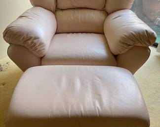 Chateau D'ax Italian Vintage Oversized Club Chair And Ottoman
