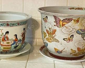 2 Chinese Porcelain Planter Pots. We have several lots of planter pots available.