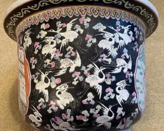 Lot/2 Chinese Porcelain Planter Pots - one As Is