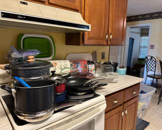Stove, Hood, Pots and Pans and more