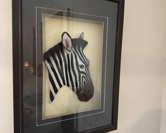 Zebra picture both in shadow Box