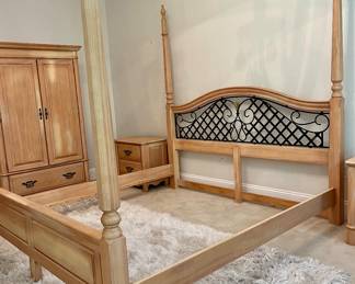 Pre-Sale $325.00...King size bed with metal trim                                                         80w x 87h x 90d 