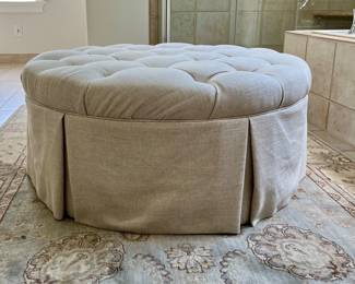 Cream Linen Tufted Cocktail Ottoman                                                                           40w x 17.5h 