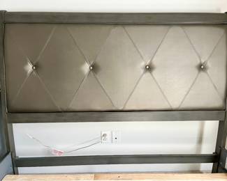 Queen Sleigh Bed with faux leather                                                     63.5w x 54h x 86d