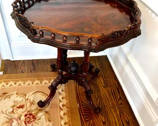 Vintage Carved Parlor Table 