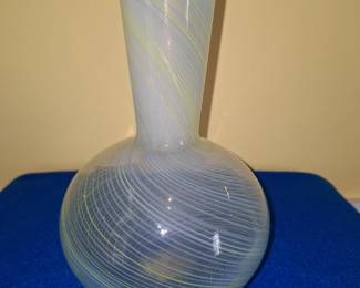Murano Blue Opalescent Glass Vase