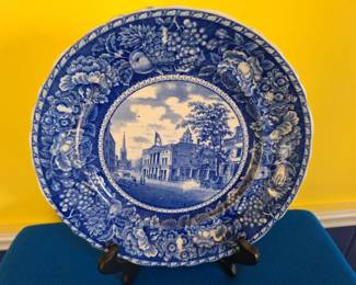 Staffordshire Blue Plate Wall St