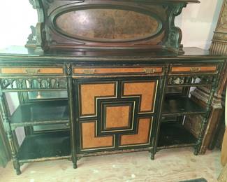 Antique Victorian Ebonized Aesthetic Etagere in the style of Herter