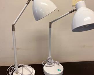 Adjustable white task lamp.  Touch on and off.  $15 per lamp.