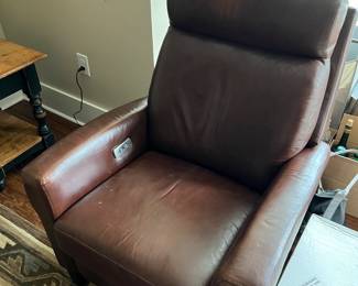 Leather recliner with charging port