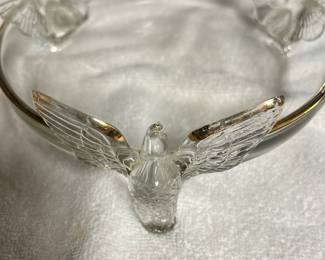 Footed dish with eagles