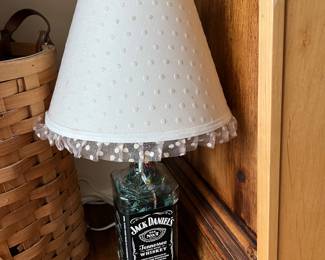 Decorative bottle made into a lamp