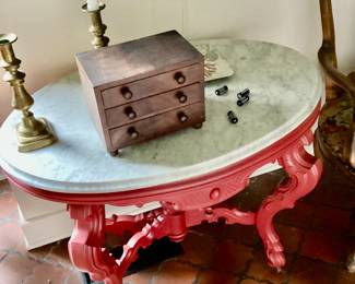 Painted Victorian Marble Top Table