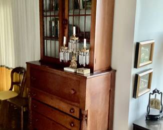 Antique Bookcase with Turned Pilasters