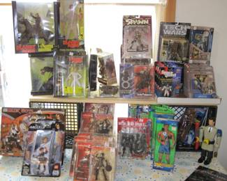 NOS Action Figures - Planet of the Apes, Spawn, Tech Wars,  Ultima, Space Quest,  Galdor, Onimusha, Max Steel, Metal Gear, Blok Bots, Space Quest, Xyber 9