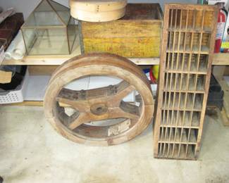 Vintage wooden pulley 