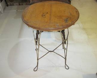 Vintage Round Table with Metal Legs