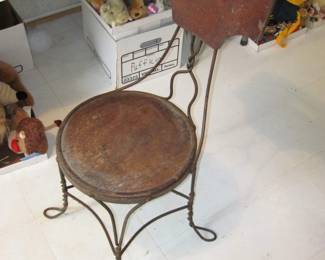 Vintage Ice Cream Parlor Chair with twisted Metal Legs
