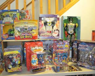 NOS Transformers, GoBots, Knights of the Zodiac,  Ronin, Power Rangers, Max Powers Action Figures