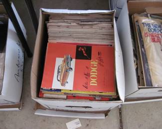 Box of vintage automotive magazines 