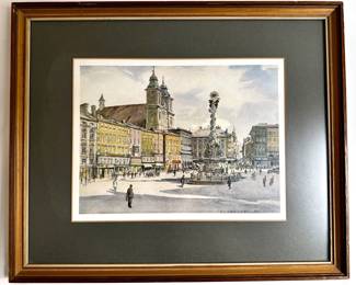 Franz Xaver Weidinger (1890-1972 Austria) Print Of Linz Main Square, Signed
Lot #: 85
