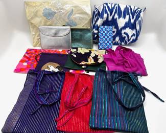 12 Small Cloth & Plastic Pouches & Gift Bags, Some Vintage
Lot #: 63