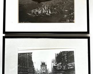 2 Vintage New York Photographs, Blimp Over Manhattan & Times Square In The 1920s
Lot #: 93