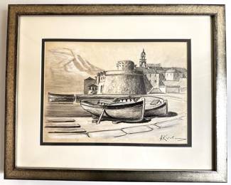 Original Charcoal Drawing Purchased In Croatia, Scene Of Dubrovnik City Walls, Signed
Lot #: 103