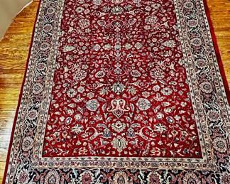 Indo Tabriz Semi Antique Hand Knotted (160 KPSI) Persian Red Carpet, 100 Percent Wool (Approx 6 By 9.5 Feet)
Lot #: 7