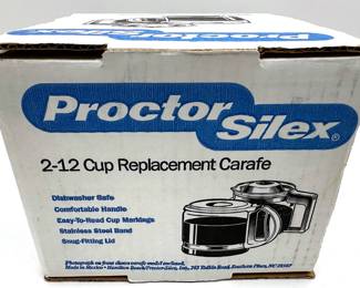 New In Box Proctor Silex Glass Coffee Pot, 2-12 Cup
Lot #: 132