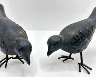 2 Hand-carved Wooden Black Birds With Metal Accents
Lot #: 76