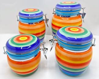 4 Piece Condo Ceramic Hand-painted Canister Set
Lot #: 128