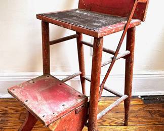 Vintage Louis Hayne & Sons, NY Shabby Chic Farmhouse Folding Kitchen Stool Chair
Lot #: 34
