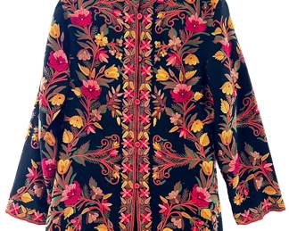 Kashmiri Embroidered Women's Silk & Wool Jacket, Like New
Lot #: 30