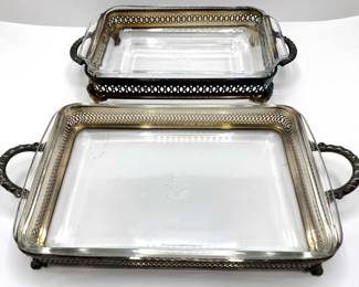 Vintage Pyrex & Anchor Hocking Oven Casseroles With Ornate Silver Plate Serving Stands
Lot #: 125