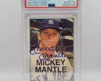 MICKEY MANTLE AUTOGRAPHED PSA 10 AUTO CARD! ONE OF A KIND 1982 ASA CARD HAND SIGNED BY Mantle with a PSA 10 Grade Autograph.