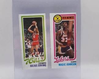 MAGIC JOHNSON AND JULIUS ERVING TOPPS ROOKIE