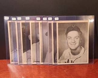 LOT OF 8 1948 PICTURE PACK PLAYER 6.5X9 CARDS.
