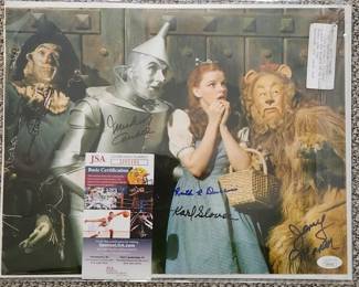 WIZZARD OF OZ CAST SIGNED 11X14 PHOTO / 5 SIGNATURES