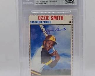 1979 HOSTESS OZZIE SMITH SIGNED ROOKIE CARD 
ULTRA RARE CARD. Beckett and JSA Certified. Very Clean straight card as well. Might be the only one in existence??