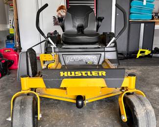Approximately 20 hours on the mower. 
Hustler Raptor XD (48")
21.5HP Kawasaki Zero Turn
Lawn Mower